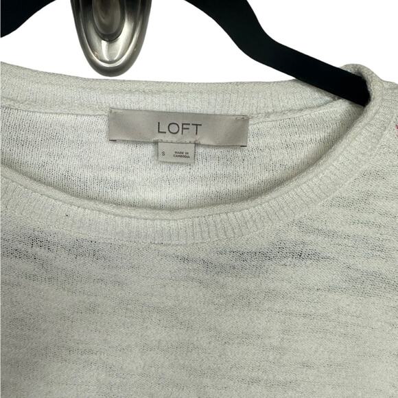 1Ann Taylor loft size s white sweater semi sheer - Picture 3 of 4